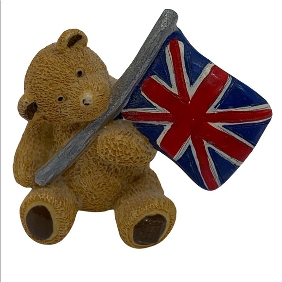 British Miniature Ceramic Bears Flag Set of 4 - Picture 6 of 7